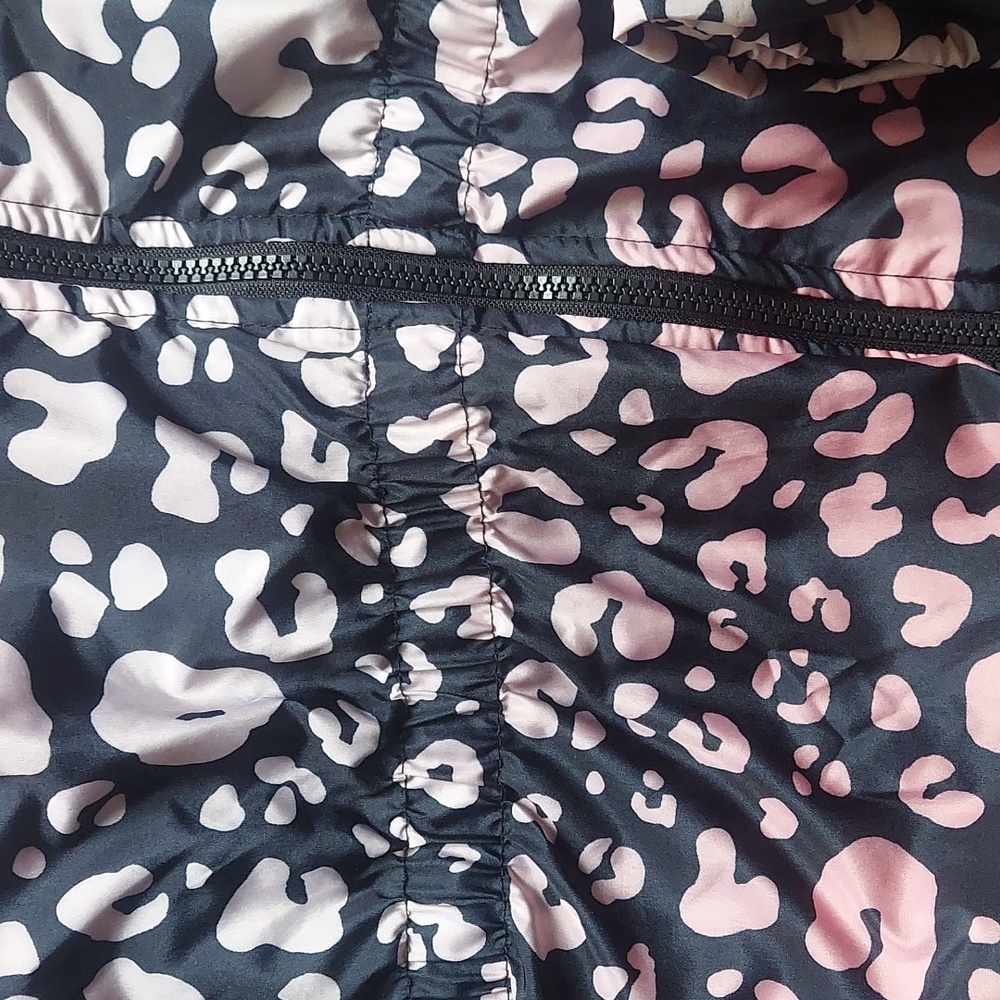 Penelope Mack Girl Black Pink Leopard Print Coat Winter Jacket Size 12 Warm - Picture 5 of 10